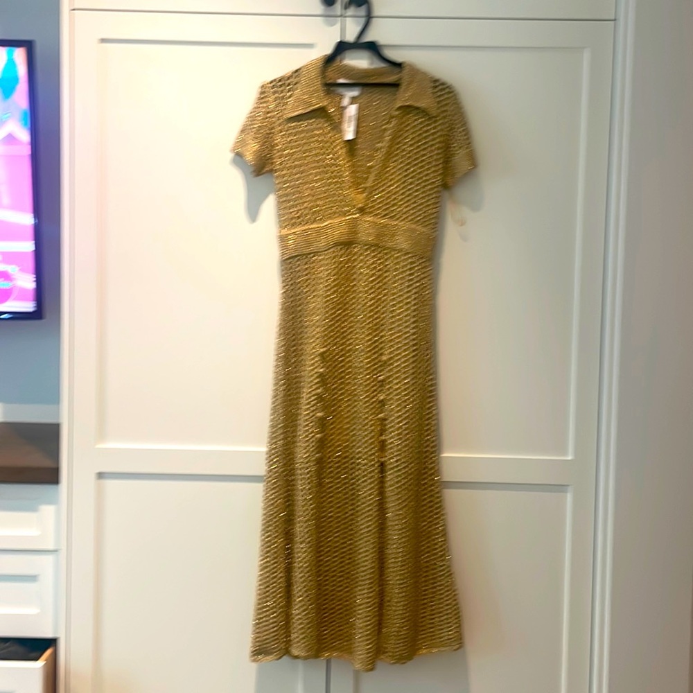 Alice McCall gold holiday dress
